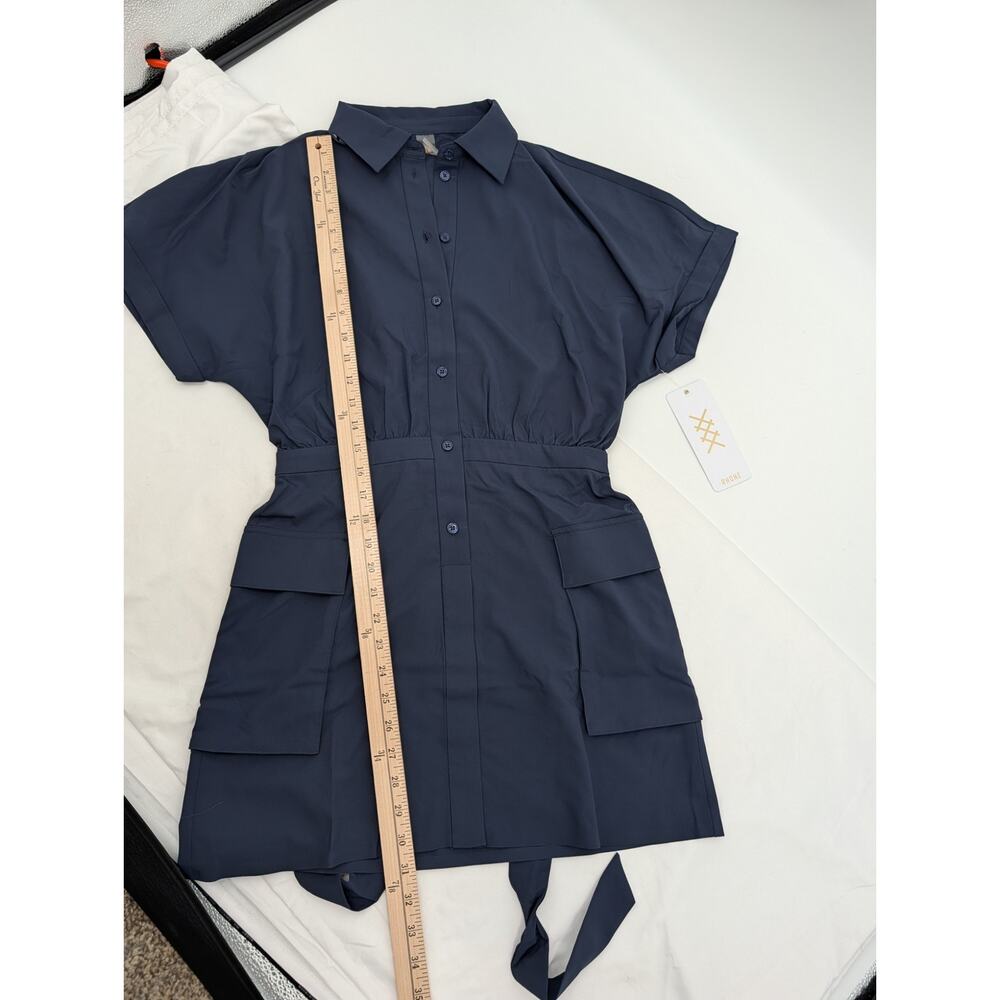 NWT Rhone Mirage Shirt Dress Navy Small Sun Safe Water Repelling Pocket Vacation - Picture 8 of 9